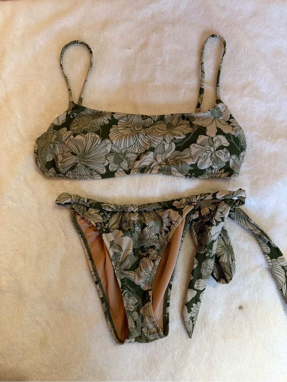 J. Crew Olive Floral Bikini
